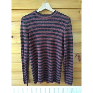 Metallic halloween stripe sweater